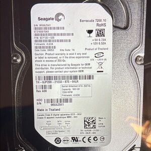 Seagate Barracuda 7200.10 Internal Hard Drive - Gray